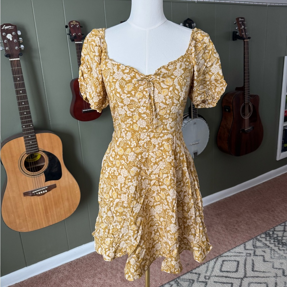 Feminine Corset Yellow Dress